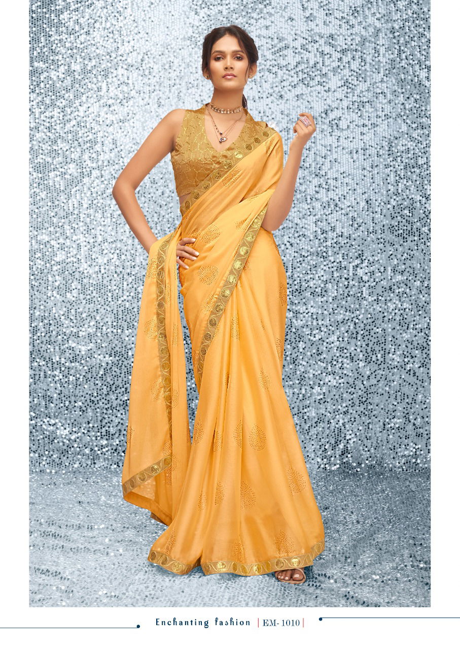 Stavan Emily Fancy Stylish Party Wear Chiffon Saree Collection